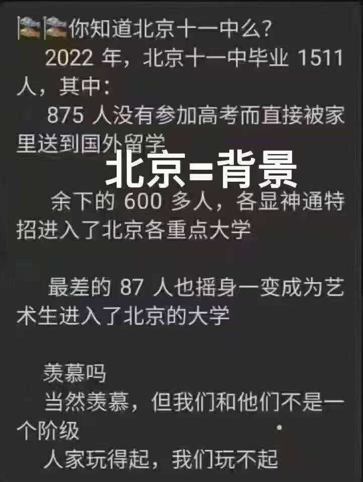 你知道北京十一中么？北京=背景