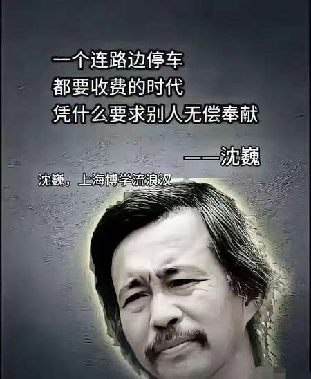 一个连路边停车，都要收费的时代，凭什么要求别人无偿奉献--沈巍