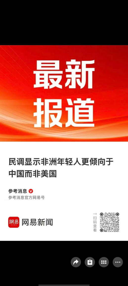 民调显示：非洲年轻人更倾向于中国而非美国