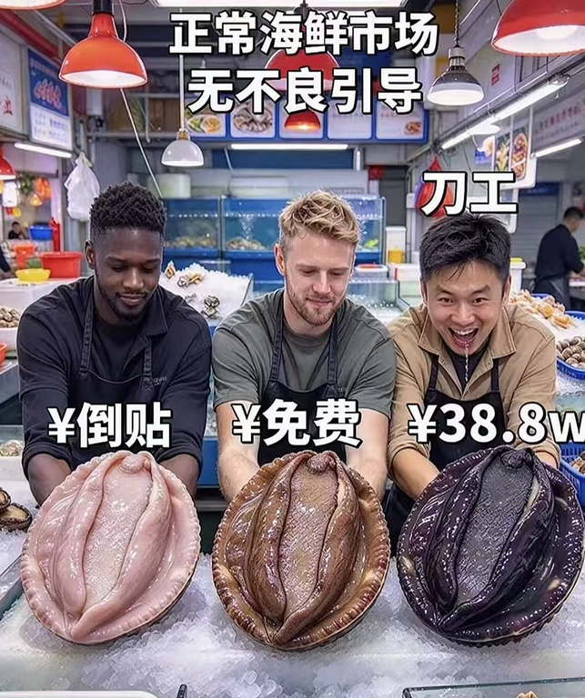 三种鲍鱼价格对比，正常海鲜市场无不良引导